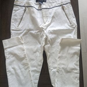 Kardashian Kollection Sz 10 White Skinny Legged Mid Waisted Pants Preowned